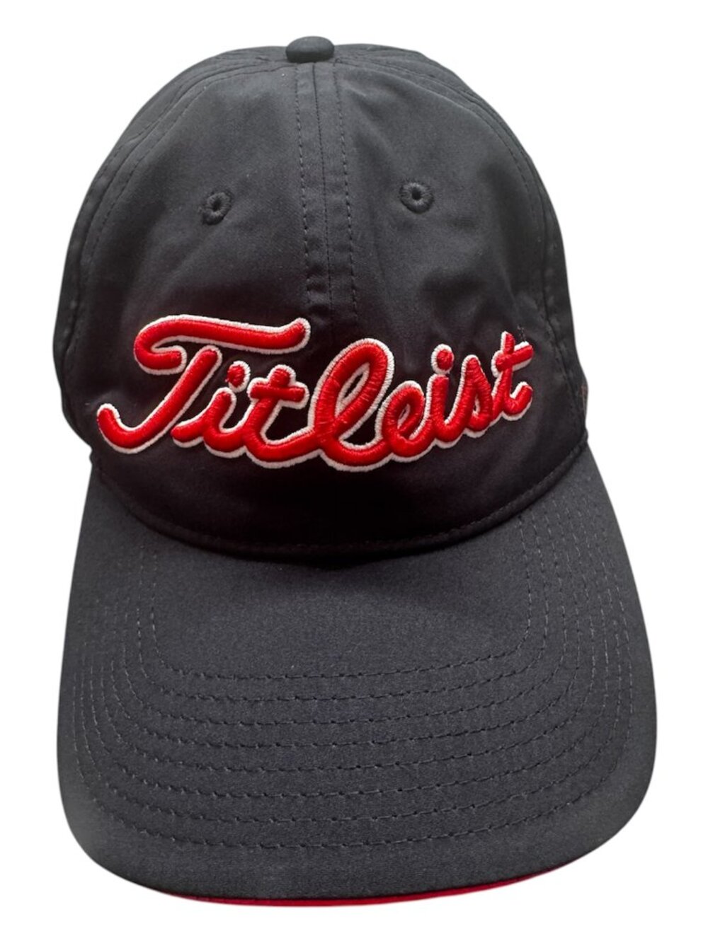 Titleist Pro V1 FootJoy Golf Hat Baseball Cap Black Red Adjustable EUC Unisex
